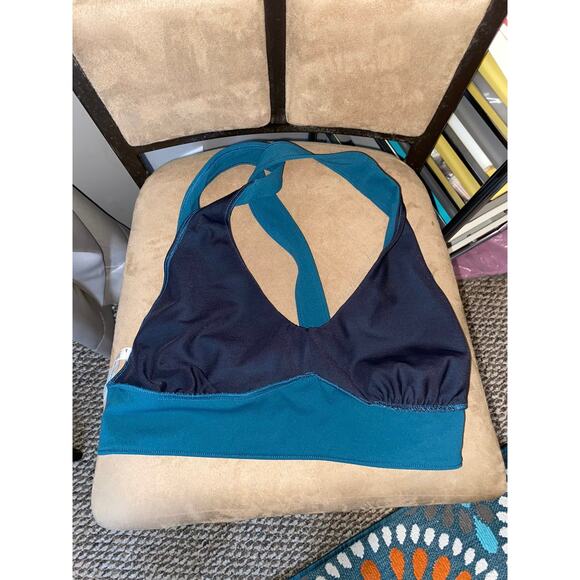 Free People FP Movement size Large Teal Halter Style Sports Bra GUC - Picture 11 of 11